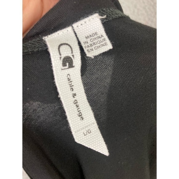 Cable & Gauge Black Blouse Viscose‎ Spandex Long Sleeve Women's L Soft & Drapey - Picture 4 of 11